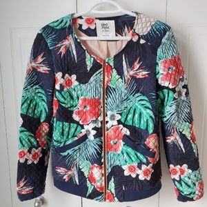 Vero Moda in Blue - Floral Bomber Jacket